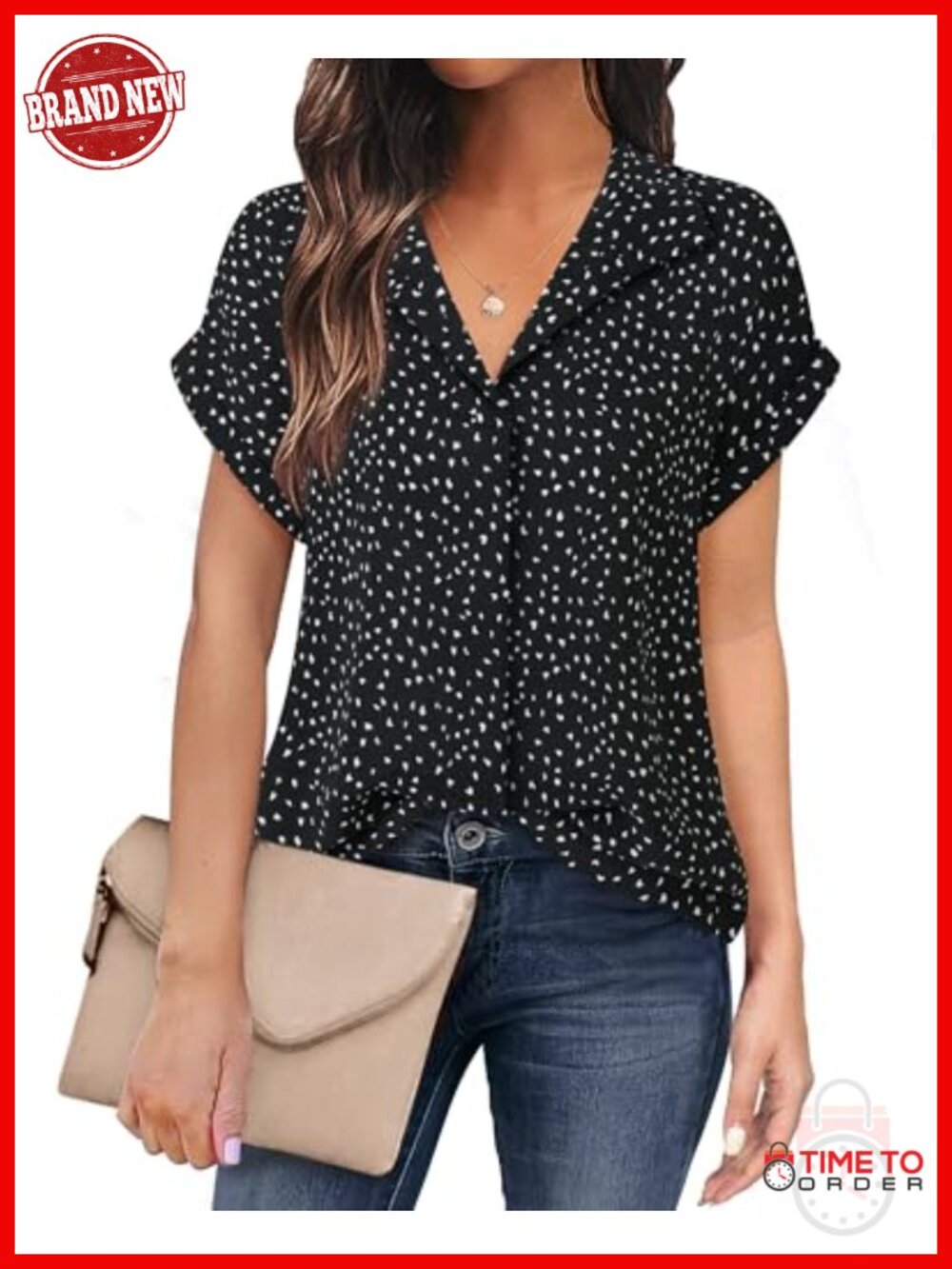 Women's Short Sleeve Chiffon Blouse for Office Work Business Attire Collared